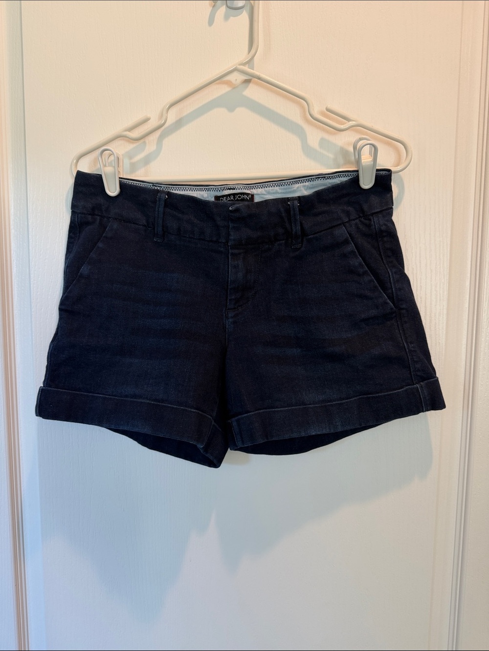 Dear John Dark Navy Cuffed Jean Shorts